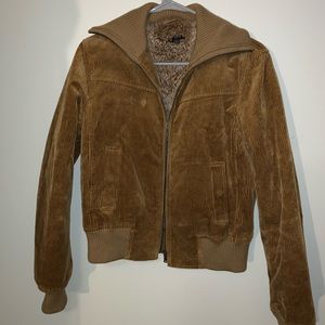 Theory Corduroy Fur Lined Bomber Jacket